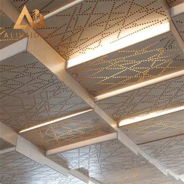 plafond en aluminium perforé