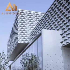 Fasad dinding bangunan aluminium