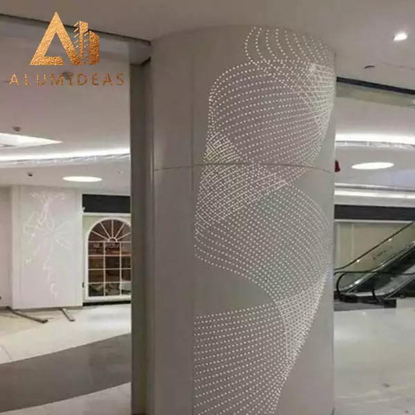 Pelapis kolom dekoratif dalam ruangan dengan potongan laser aluminium