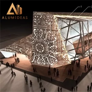 Engraving aluminum facade