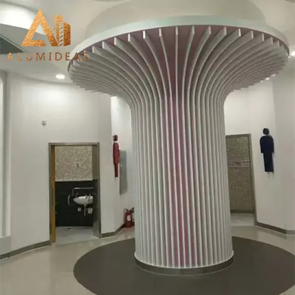 Paneles interiores de columnas decorativas de metal con recubrimiento en polvo