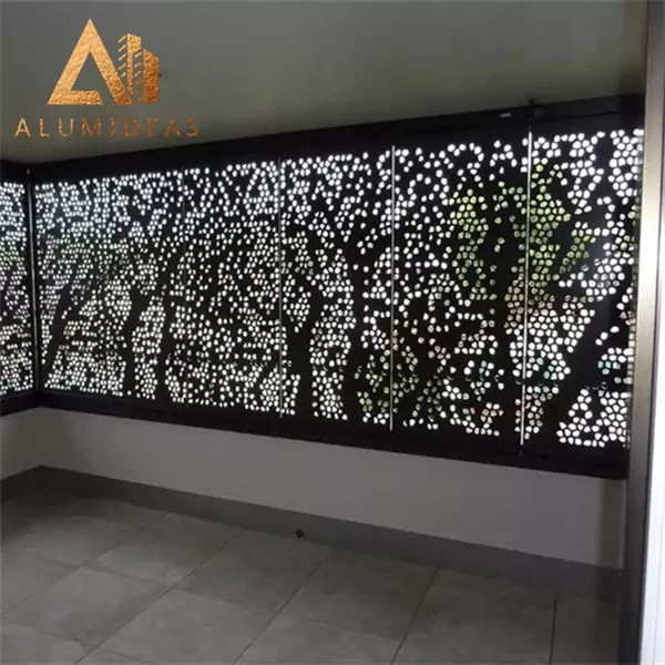 Perforated decorative aluminum screens