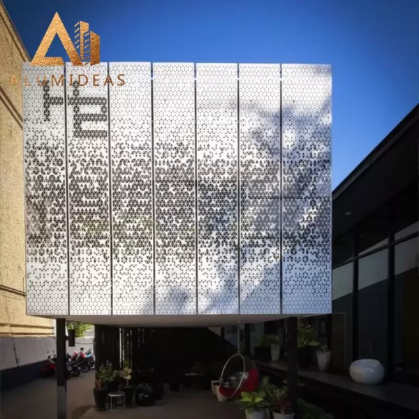 Aluminum cladding for commercial building or mall