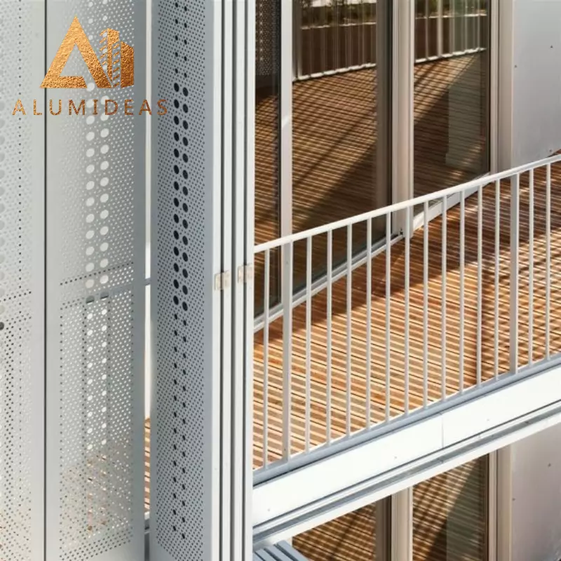 Panel de mampara de balcón perforado de aluminio