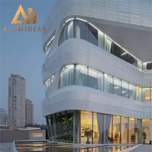 Алюминиевая перфорированная облицовка фасада здания