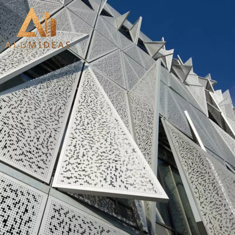 Aluminum building pattern cladding perforated panel
