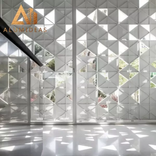 Aluminum triangle solid panel facade