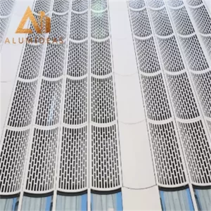 Aluminum modern pattern metal cladding installation