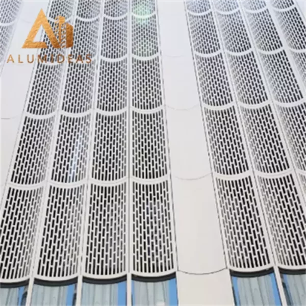 Aluminum modern pattern metal cladding installation