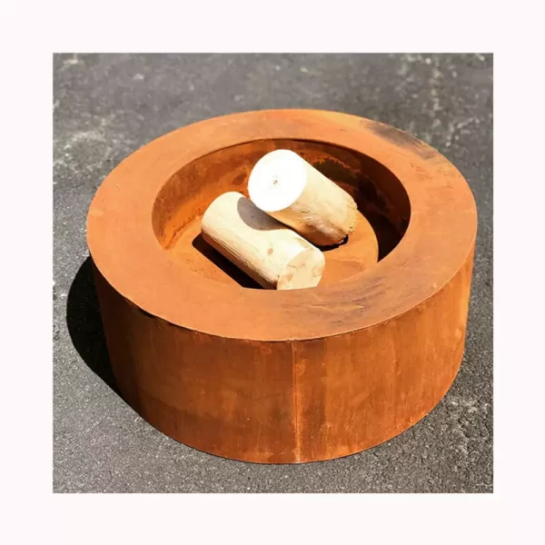 corten steel fire pit bowl round shape