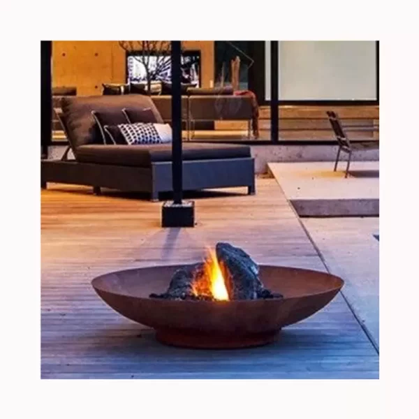 corten steel fire pit bowl water bowl