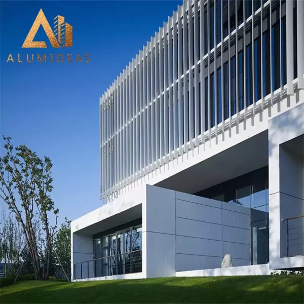 Aluminum louver wall cladding