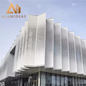 Fasad berlubang aluminium seni bina