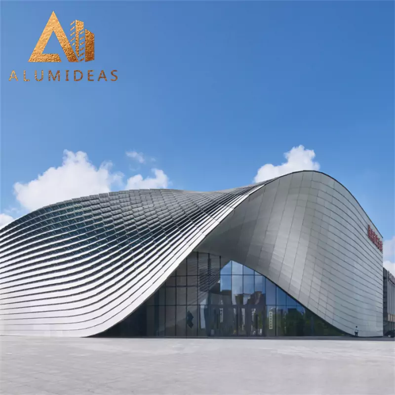 Architectural curved shape metal panels powder coated metal