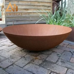 mangkuk api baja corten