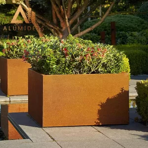 caixas para plantadores em aço corten