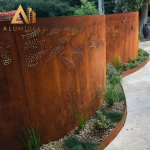 round corten steel planters