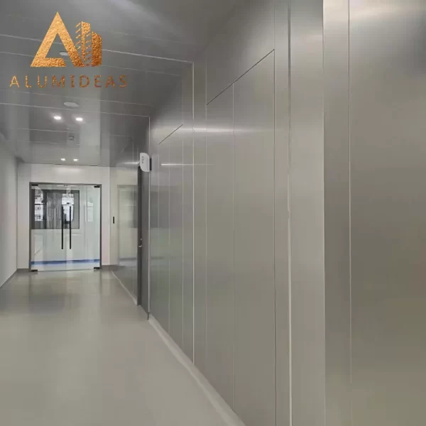 Anodized aluminum interior cladding for office building