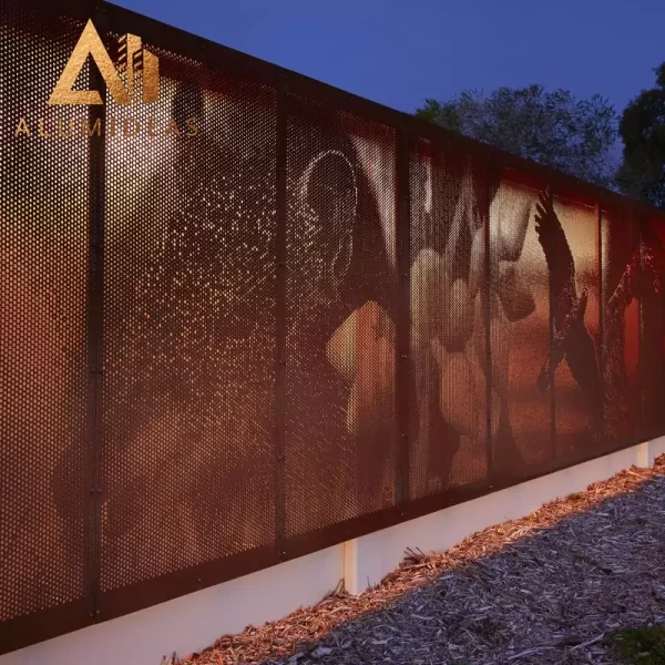 Corten fence panels for landscaping