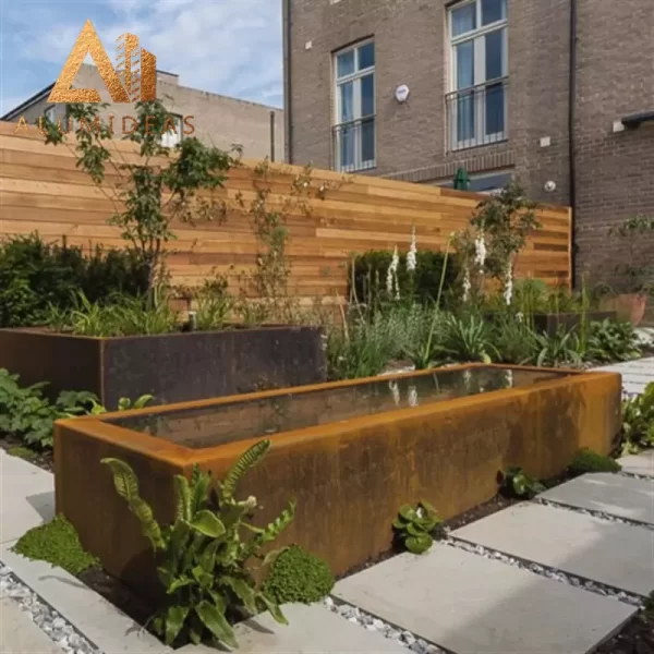 Corten steel raised beds