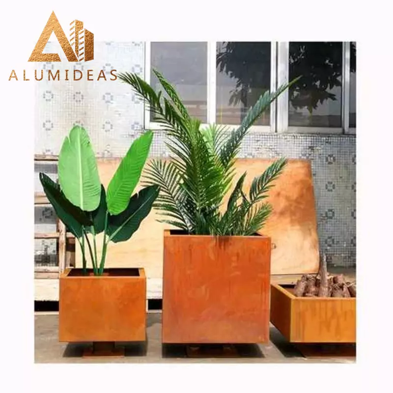 Outdoor corten steel outdoor planters