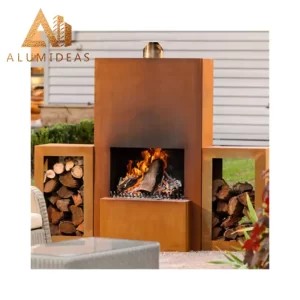 chimenea exterior de acero corten