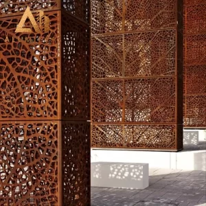 corten steel perforated panels