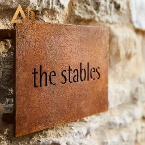 corten steel sign