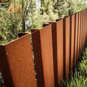 hàng rào thép corten hiện đại