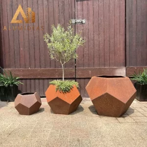 Creative corten steel planters