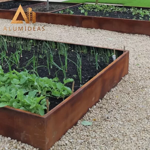 corten steel garden planters