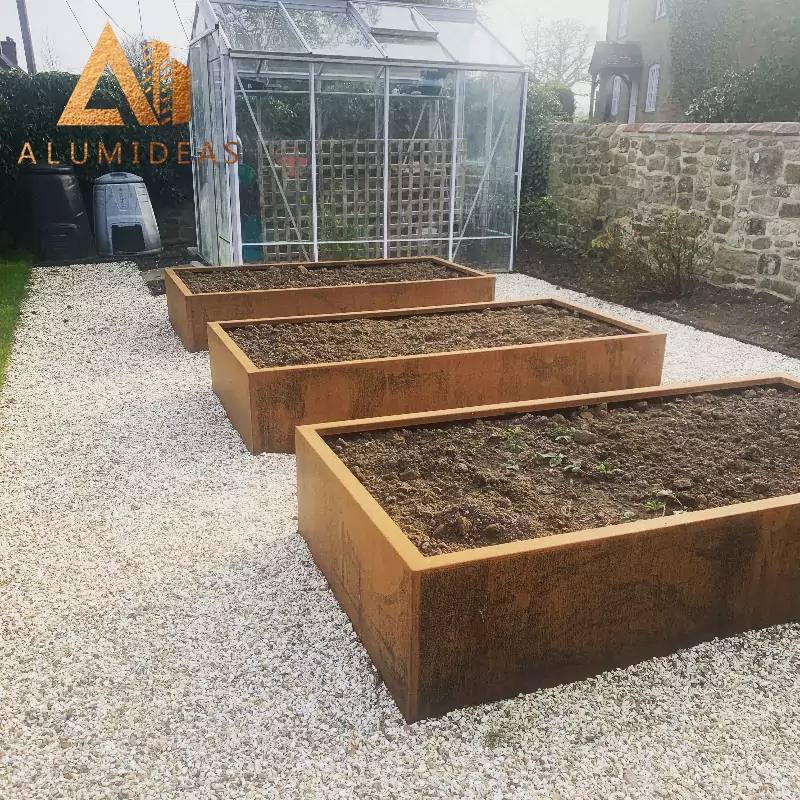 Corten steel planters large