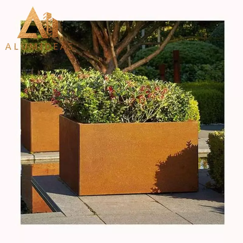 Chậu trồng cây bằng thép Corten