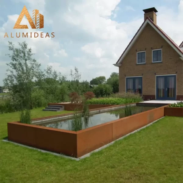 Corten steel rusty metal landscape edging