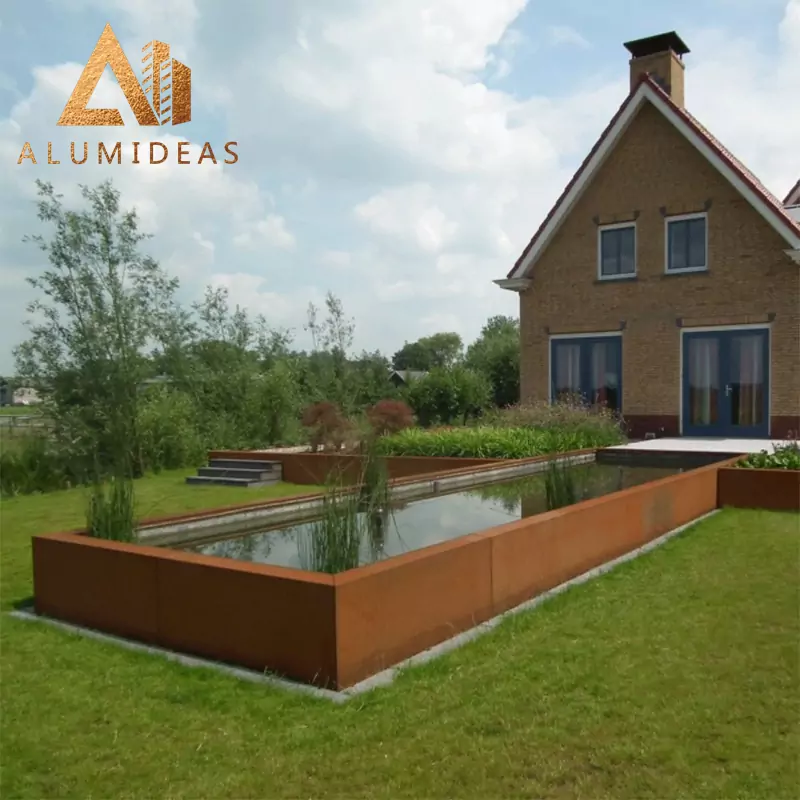 Corten steel rusty metal landscape edging