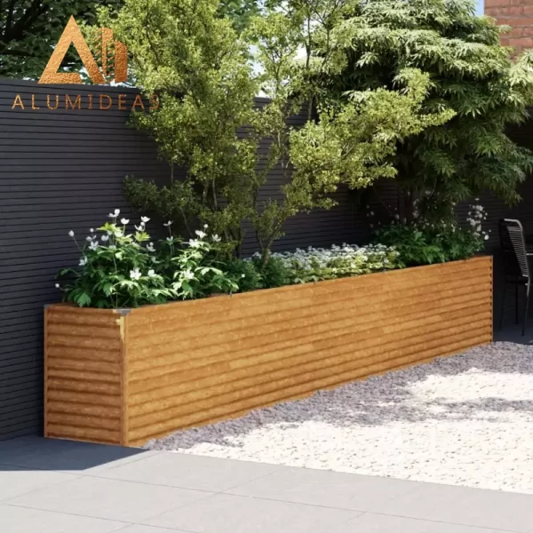 Customized square corten steel planter