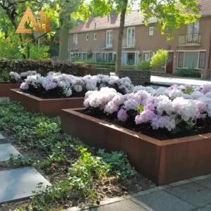 Graphic design corten garden edging