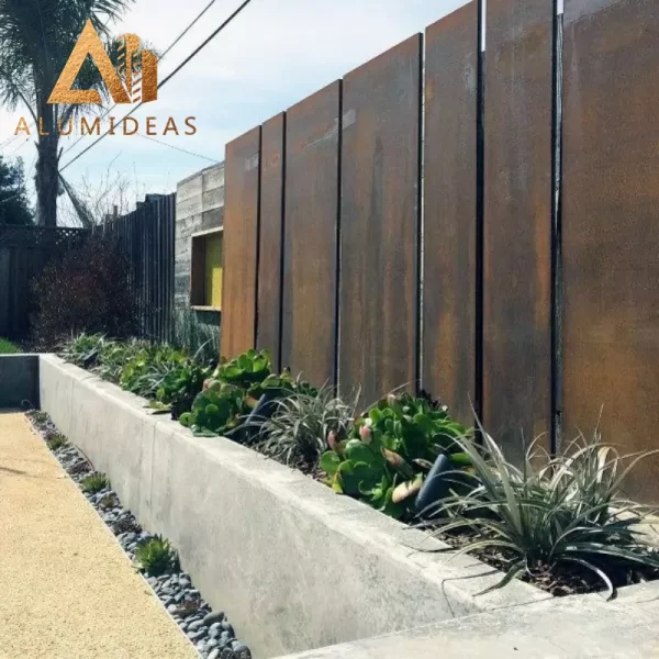 Easy to install corten steel guardrail