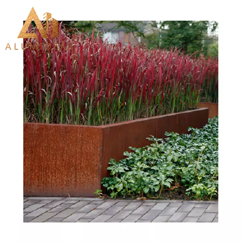 การปรับแต่ง Corten Steel Flower Garden Panel