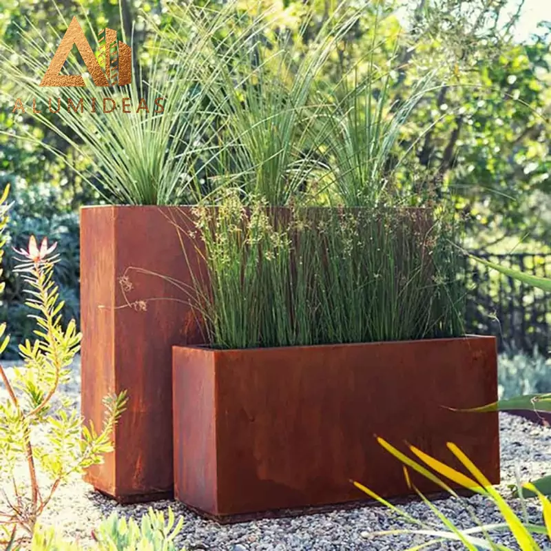 Открытая стальная цветочная кровать Corten